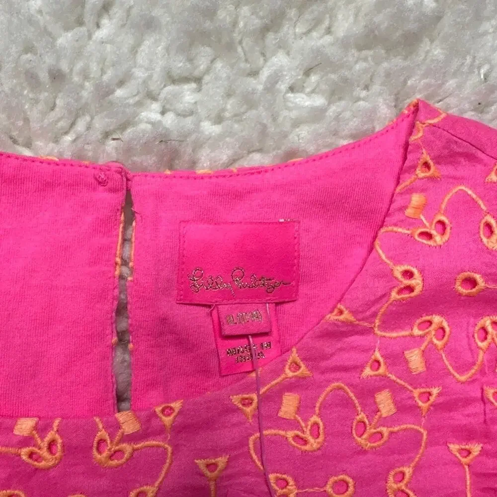 Lilly Pulitzer Little Girl Dress NWT Pink Orange Flutter Sleeve Sundress Cute